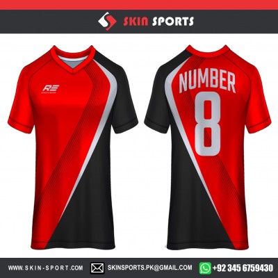 RED BLACK MILES   SOCCER JERSEYS